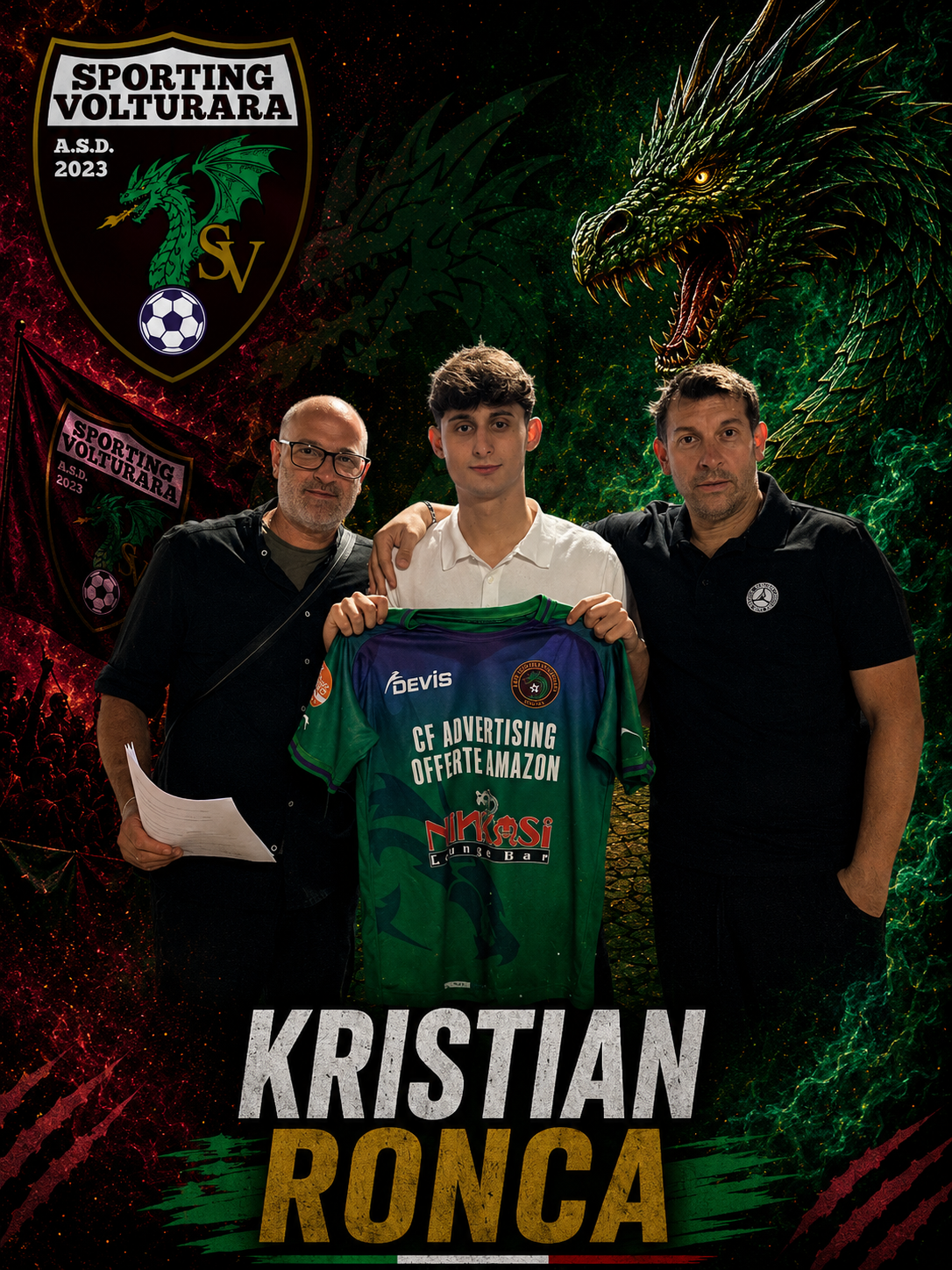 Kristian Ronca passa allo Sporting Volturara