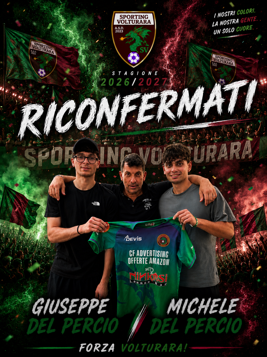 I gemeli Del Percio restano ancora allo Sporting.